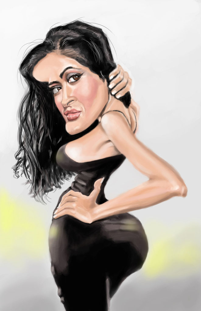 Salma Hayek Caricature Updated