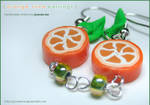 Fruit: Orange Slice Earrings 1 by junosama