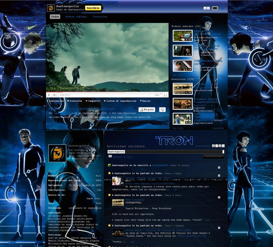 My Tron Legacy Youtube Page V2