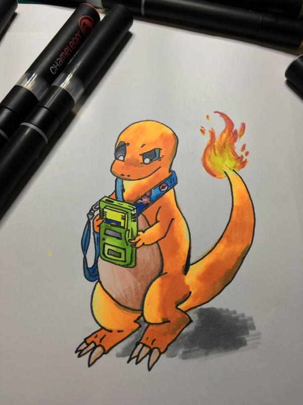 Pokemon Drawing: Gameboy Charmander by Casualstanlo on DeviantArt