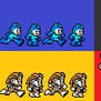 Megaman 8 style 8-bit Megaman, Bass and Cutman