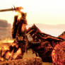 Skyrim - Dragonborn's Dragon Kill action shot