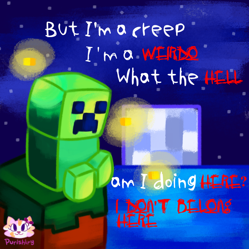 Creeper Sad | Fanart by Purishiry on DeviantArt