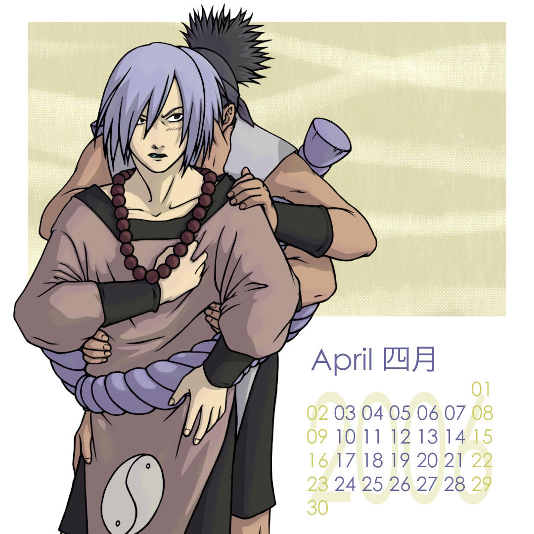 Kidoumaru x Sakon Naruto_Shounen_Ai_Cal_Apr_by_Kagaya.