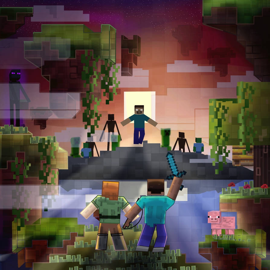 Minecraft Fan art Steve Alex Herobrine by BubbleMuffinsArt on DeviantArt