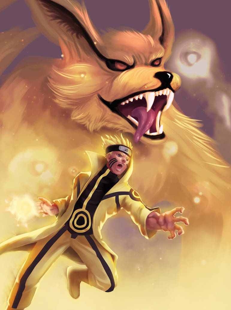 Naruto 9 tails form by Azaggon on DeviantArt