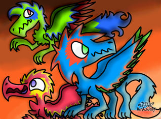 cute and colourful dragons