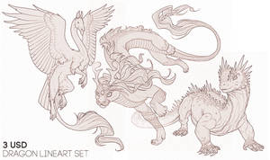 P2U: Dragon Lineart Set