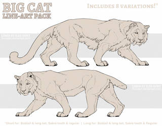 P2U: Big Cat Line-art Pack