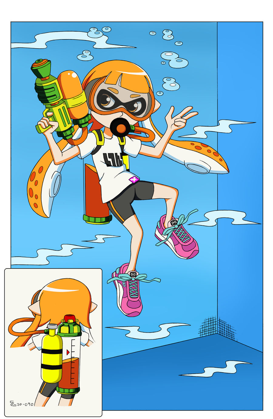 Inkling Girl Scuba - Color Commission by The-Sakura-Samurai on DeviantArt