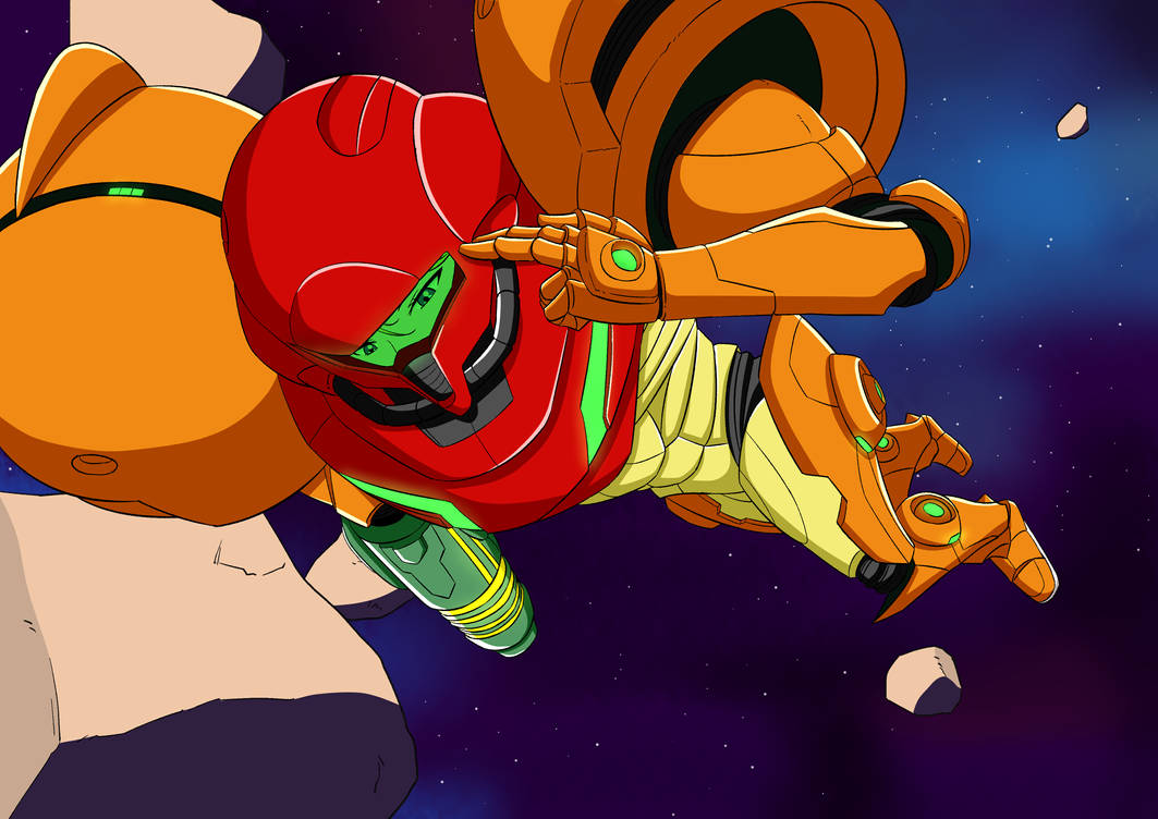 Samus Solar System Samus in an Asteroid Field - Alt Color Commission by The-Sakura-Samurai ...