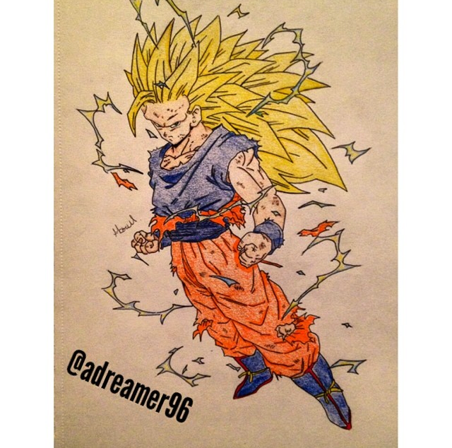 Goku Super Sayajin 3 (Dragon Ball Z) desenho by wagnermufc on DeviantArt