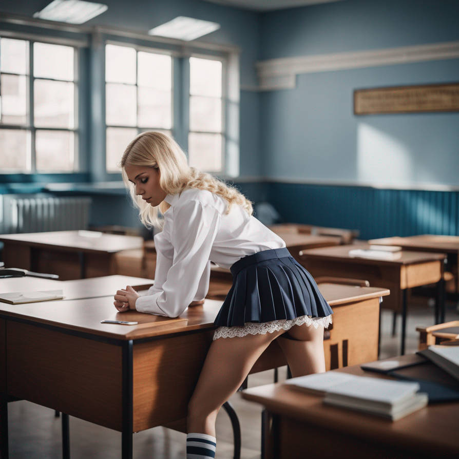 Blonde Teen In School Uniform Bending Over Desk Sh By Coronacos On blonde-teen-in-school-uniform-bending-over-desk-sh-by-coronacos-on