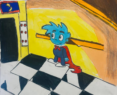 Pajama Sam on An Elevator