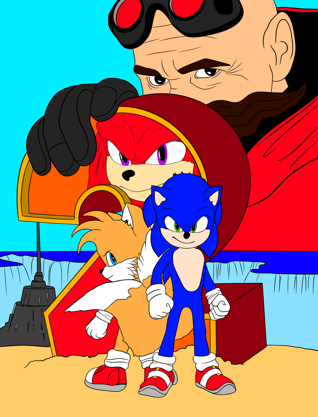 Sonic 2 Movie poster line art from Mar 31, 2022 by lANGXl on DeviantArt