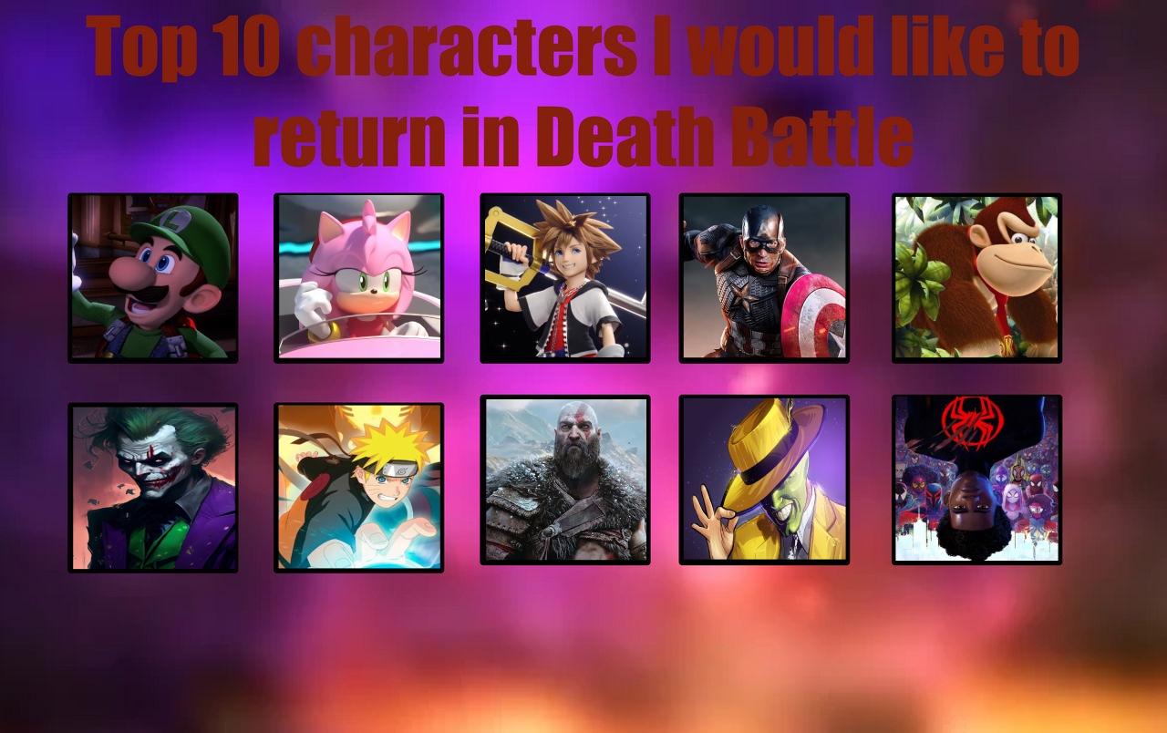 Death Based Characters My Top 10 Characters Returning Death Battle? by JosephPlus2001 on ...