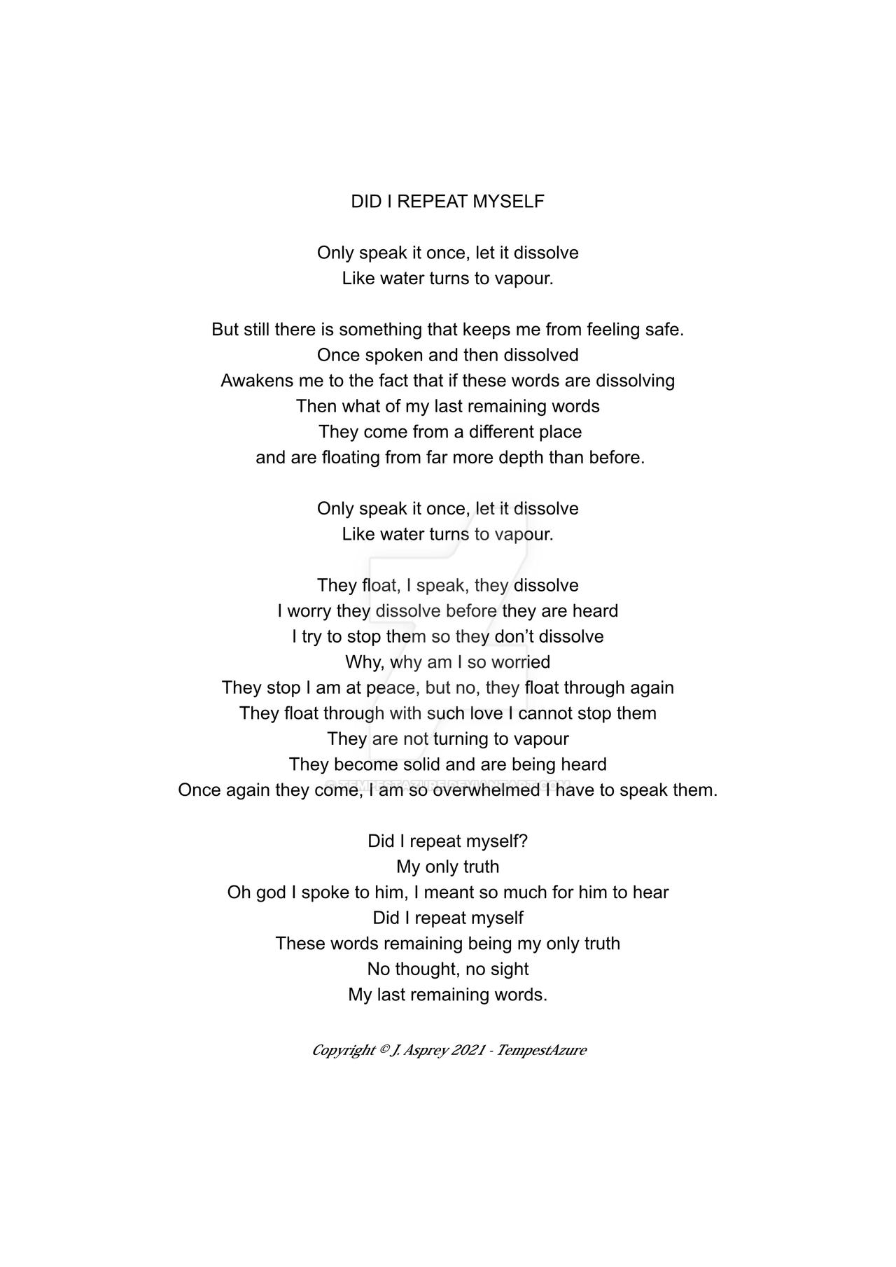 Did I Repeat Myself by Tempestazure on DeviantArt