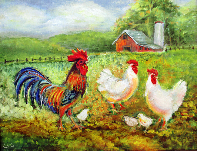 Rooster and His Family