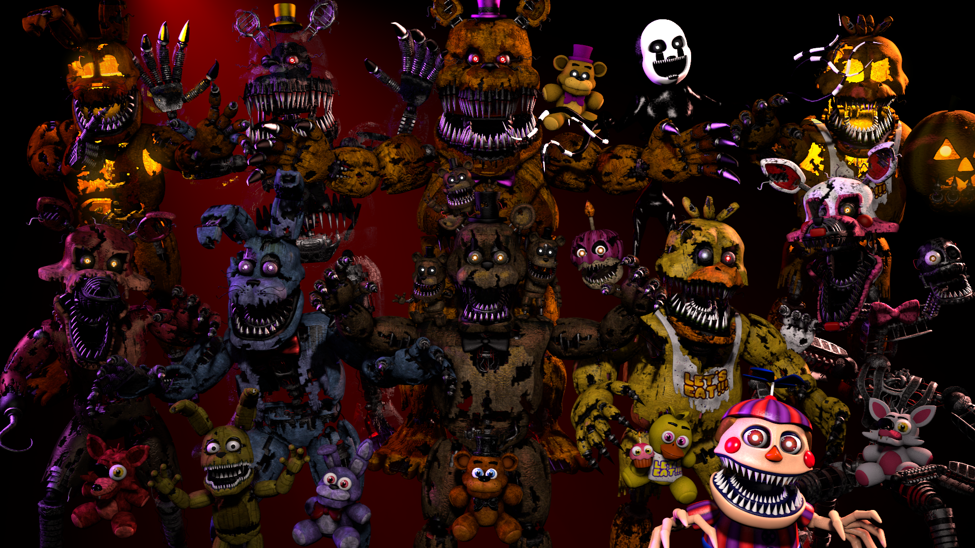 All FNAF 4 Animatronics by LandynGunderfan on DeviantArt