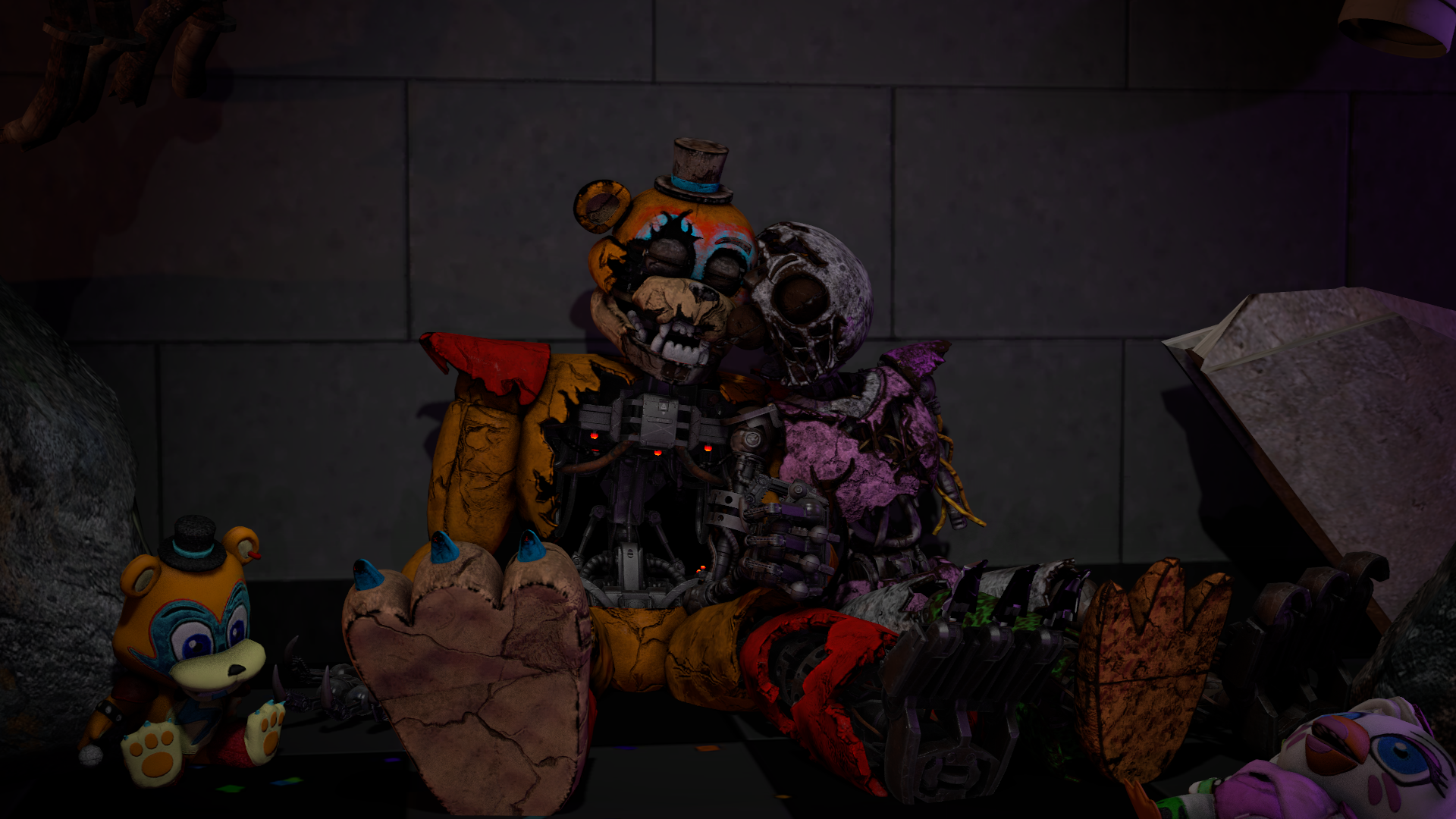 FNAF Security Breach Ruin Glamrock Freddy chica Monty Roxy 