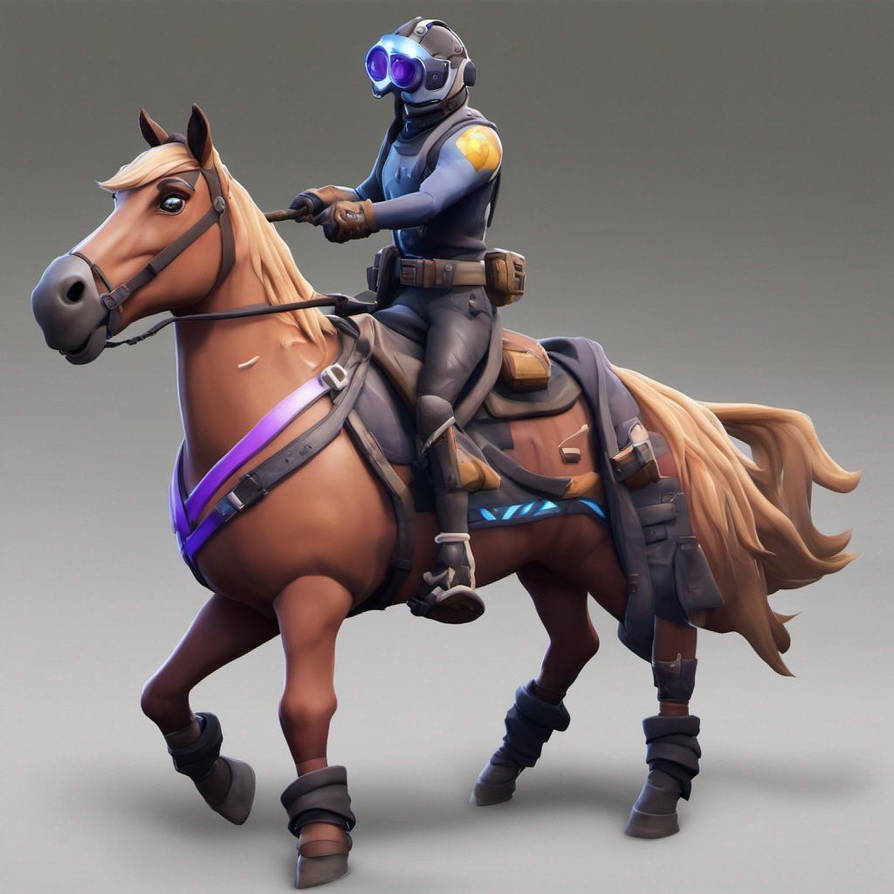 Fortnite skin riding a horse by M4tos on DeviantArt