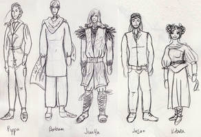 Legerdemain Group Costume Sketches