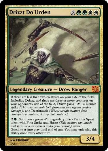 drizzt mtg card YUANYUANHANG -DRIZZT DO'URDEN Board Game TCG Playmat 23.6x13.8 inches Compatible for TCG CCG Playmat Free Bag : Toys & Games if it had power greater than Drizzts power How does Drizzt's power and