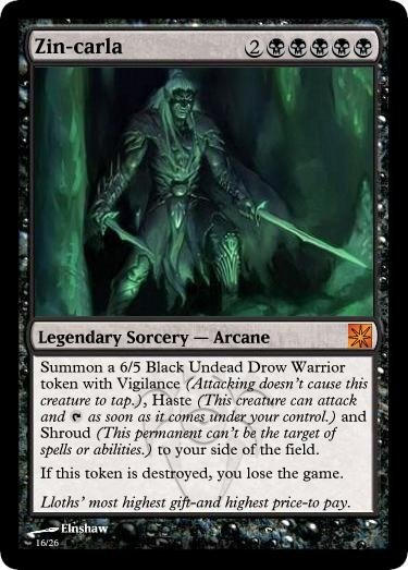 jarlaxle mtg card Spellfire CCG | - Underdark 92/100 draw a card. Zin-carla MtG Concept Card by