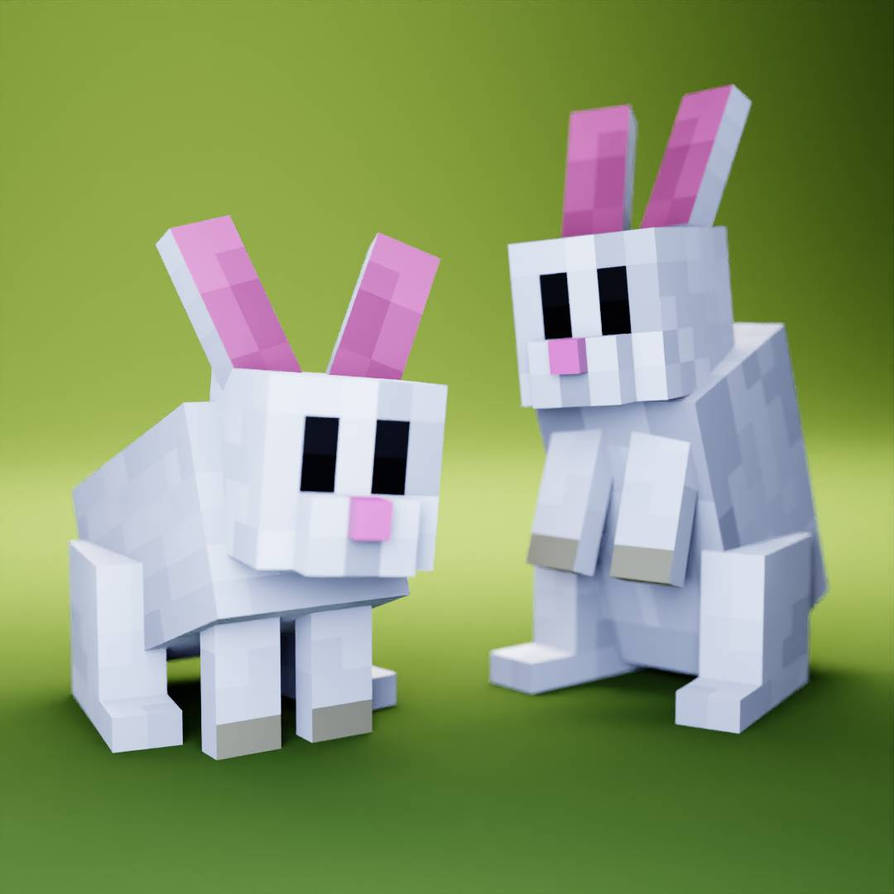 Minecraft style bunnies by axieartt on DeviantArt