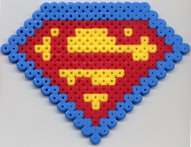 Superman Shield in Perler Bead