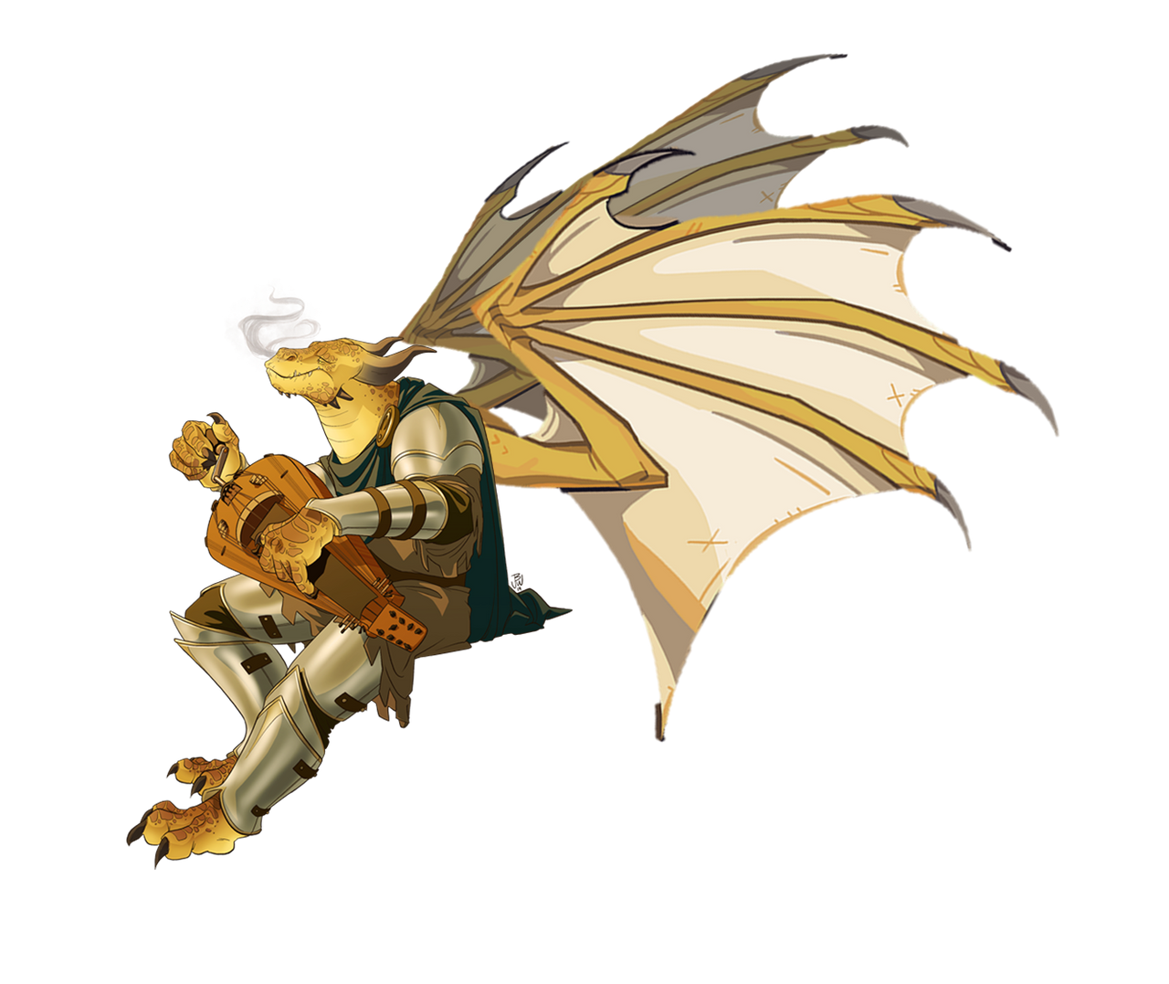 photo Dragonborn Bard Token gold dragonborn bard by hyfigh on