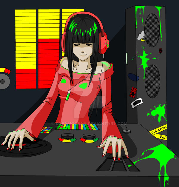 Dj Drawing Rave Rave DJ Colored by DreamOcean on DeviantArt