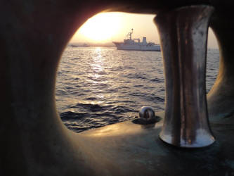 Sunset on a yacht