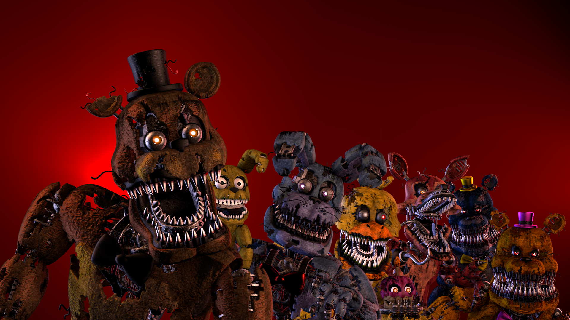 FNAF4-Nightmare Animatronics - Happy Halloween! From us Nightmares