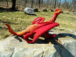 Red Desert Dragon Side View by MsMergus