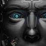 Futuristic Robot Man Face