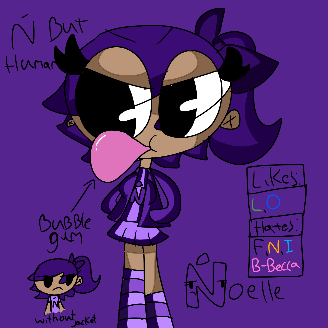 Purple from rainbow friends as a human by macandcheese553 on DeviantArt