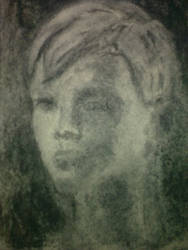 Boy's face - charcoal