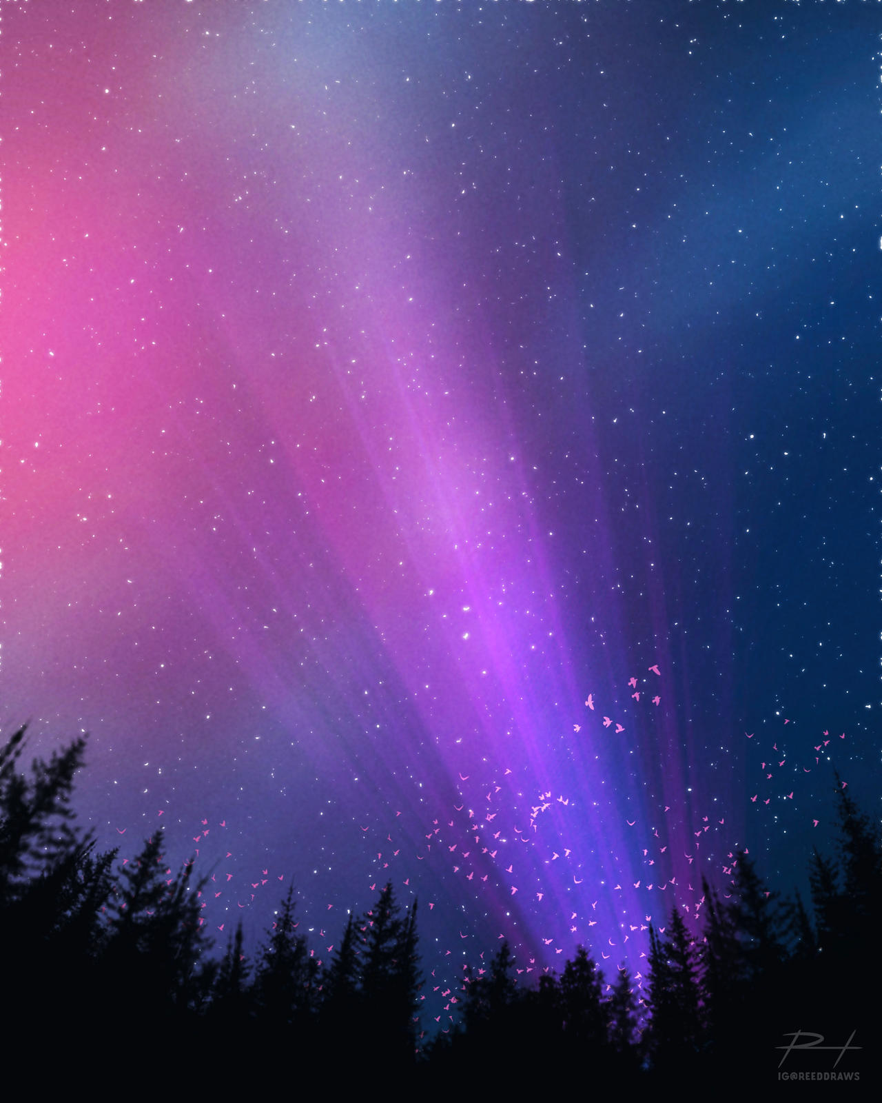 Colorful Night Sky by ReedDrawsOnDA on DeviantArt