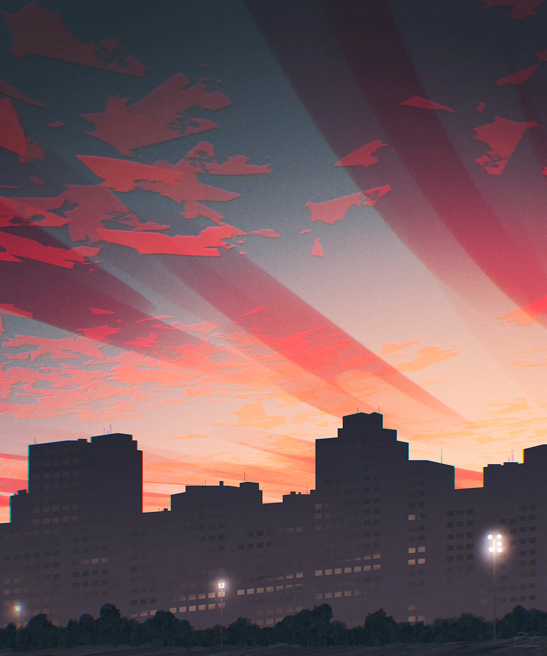 Block Sunset Sunset City by ReedDrawsOnDA on DeviantArt
