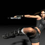 Lara high kick gun