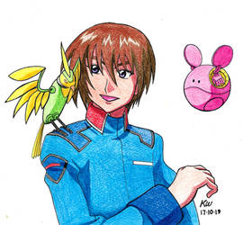 Kira Yamato and his two Mascots