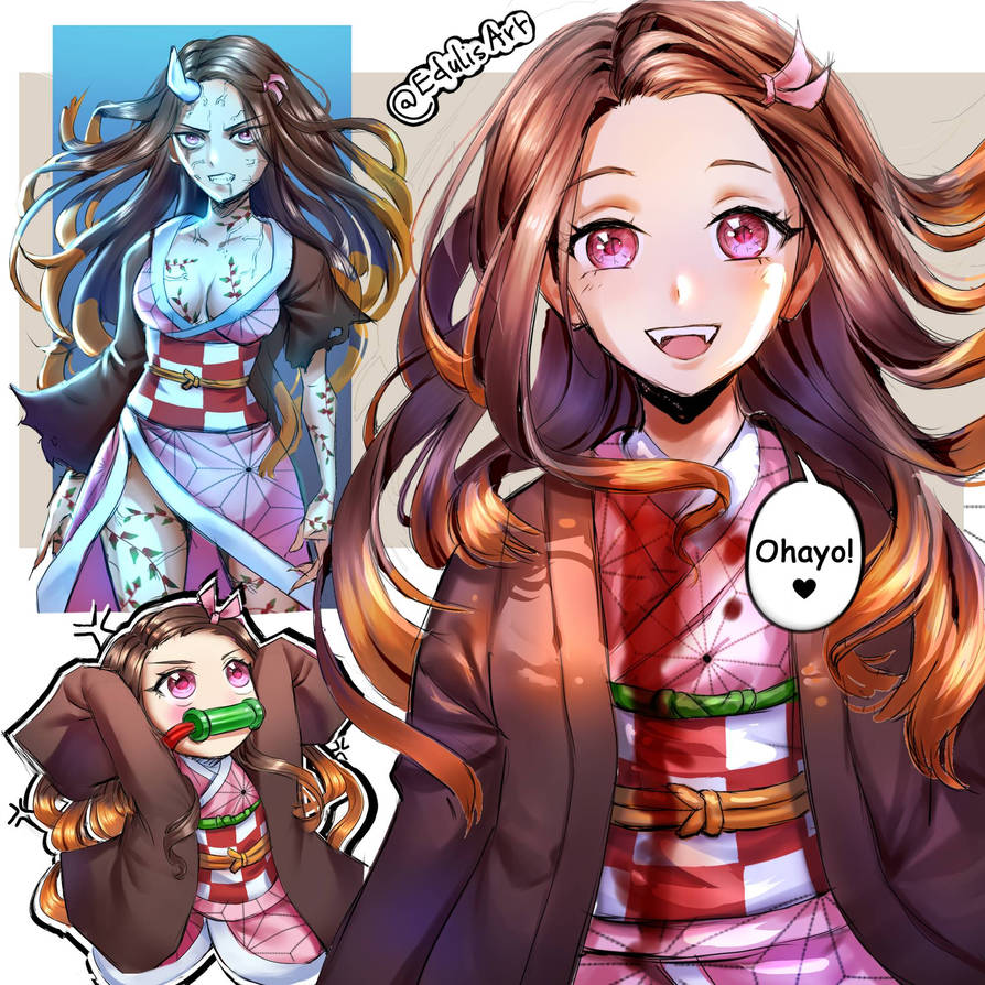 Neasuko Nezuko Kamado Sketches fanart demon slayer by Edulisart on DeviantArt
