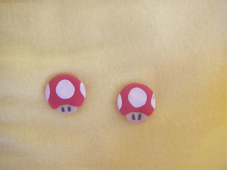 Mario mushroom earrings