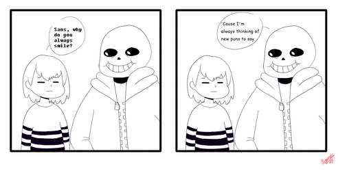 Why Sans is always smiling