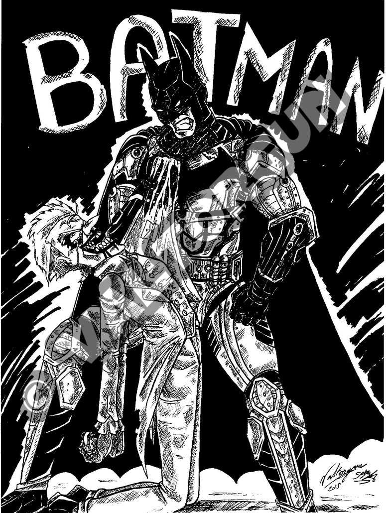 Batman (dessin traditionel noir et blanc)