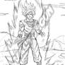 Fanart Dragon Ball-Son Goku Super Saiyan sketch