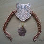 copper bracelet tiger with calcite