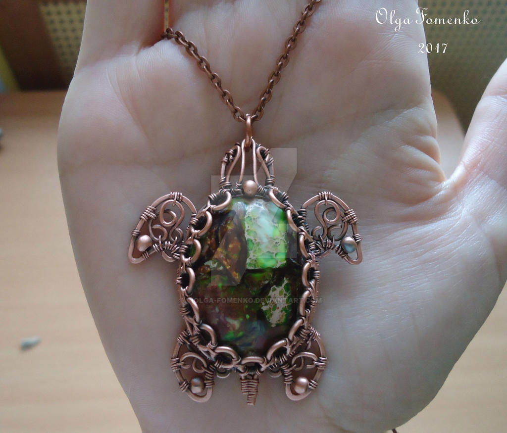 Copper pendant Turtle