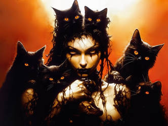Morwen and the Ember-Eyed Cats - Chiaroscuro